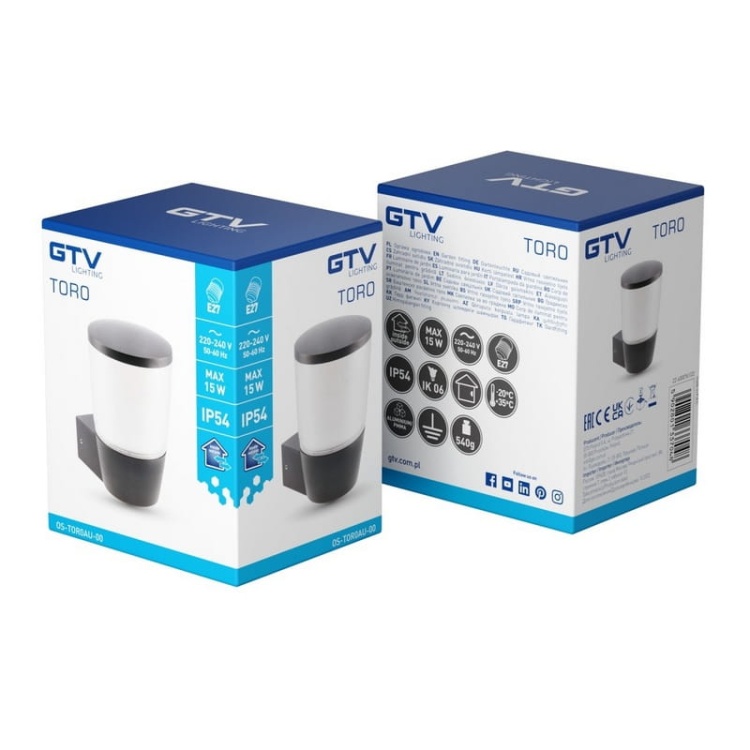Oprawa ogrodowa TORO-AU 17cm E27 IP54 kinkiet prosty górny czarna GTV opakowanie.jpg
