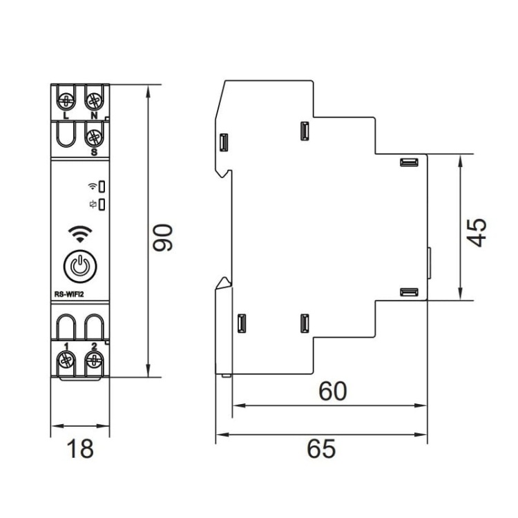 Astronomiczny programator czasowy WIFI jednokanałowy 48-240V SCHELINGER wymiary.jpg
