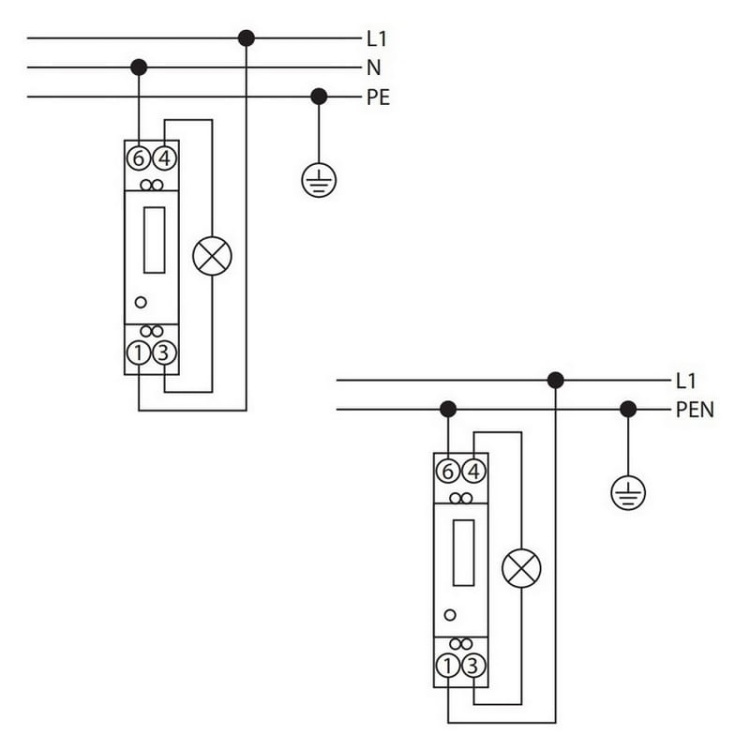 Licznik energii elektrycznej 1-fazowy 45A MID 1 moduł DIN TH-35mm SCHELINGER podglądowe schematy podłączenia.jpg