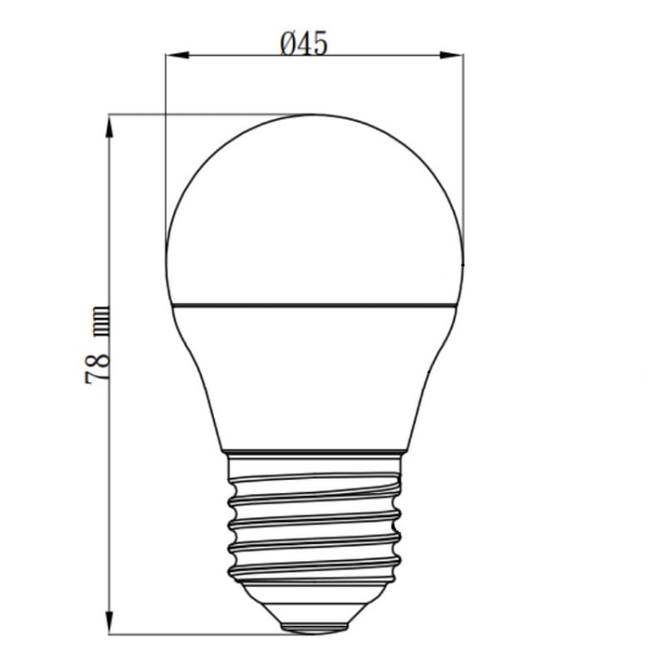 Żarówka LED E27 G45 4,7W 470lm b. ciepła 3000K kąt 180° TOSHIBA wymiary.jpg