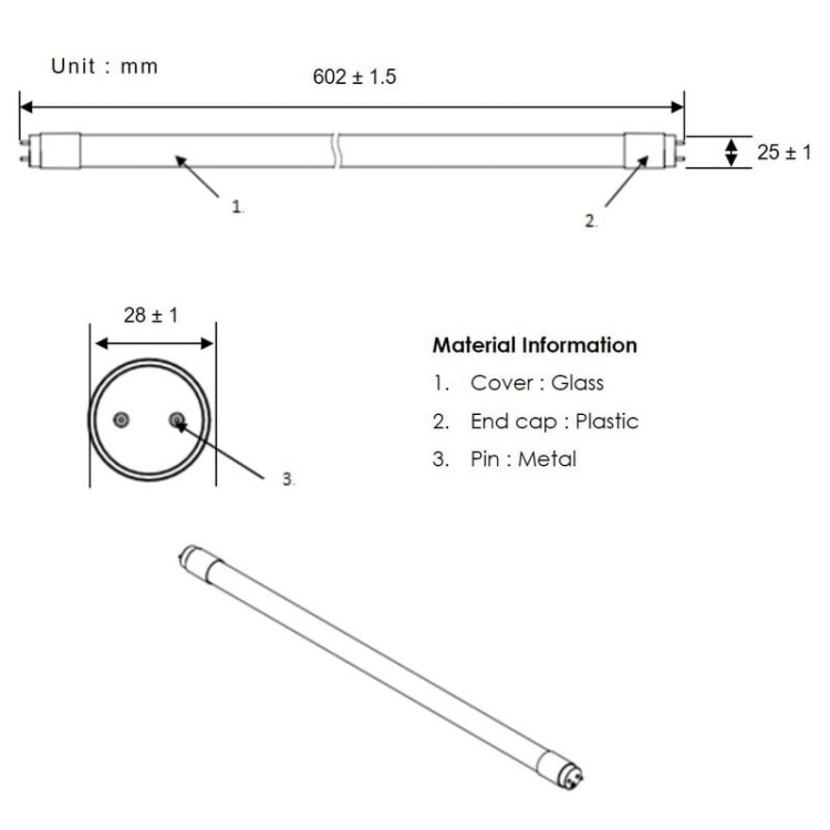 Świetlówka LED T8 9W 60cm 990lm b. zimna 6500K TOSHIBA wymiary.jpg