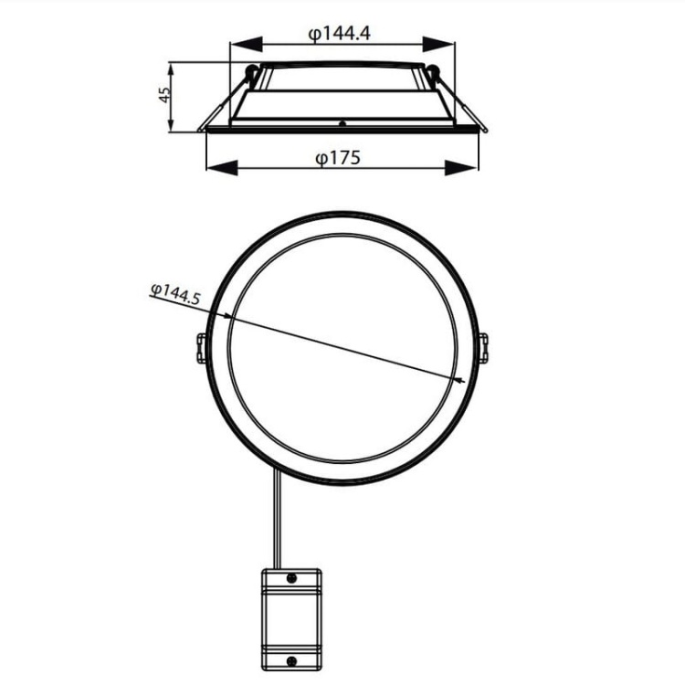 Ledinaire Slim Downlight DN065B G4 D150 RD 12W 1200lm 3000K IP20 PHILIPS wymiary.jpg