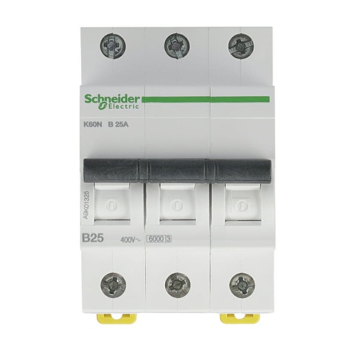 Wyłącznik z zabezpieczeniem nadmiarowo-prądowym K60N-B25-3 25A SCHNEIDER przód.jpg
