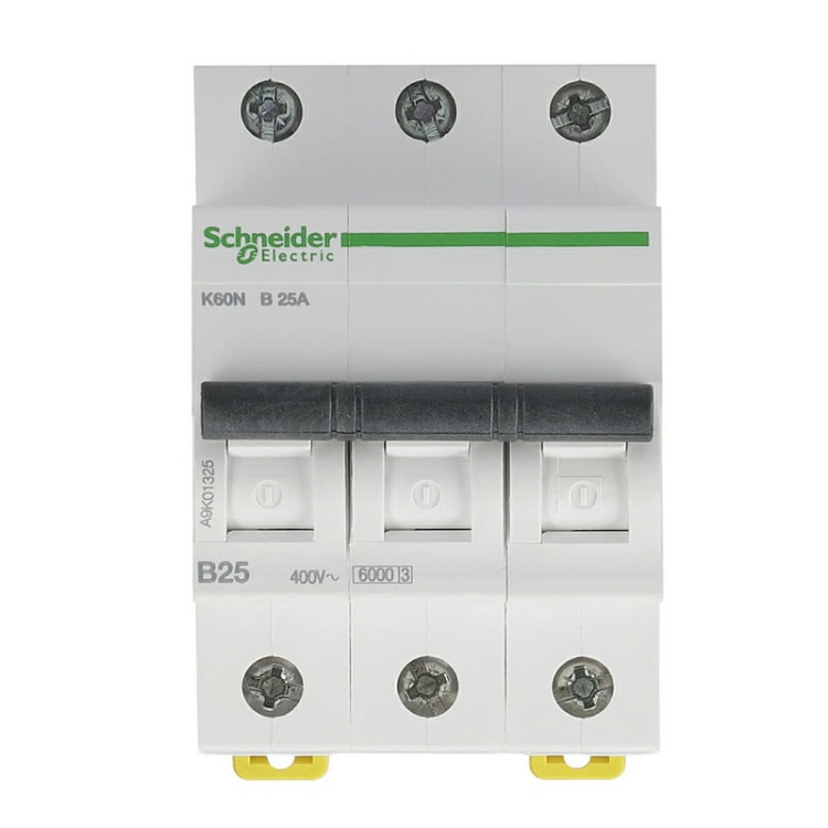 Wyłącznik z zabezpieczeniem nadmiarowo-prądowym K60N-B25-3 25A SCHNEIDER przód.jpg