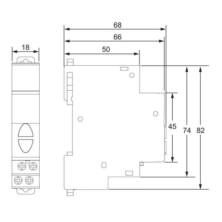 Lampka 3-fazowa Acti9 iIL-3-R-230 czerwona SCHNEIDER wymiary.jpg