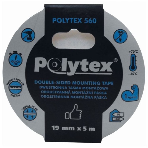 Taśma dwustronna piankowa biała o szerokości 19mm i długości 5m Anticor.jpg