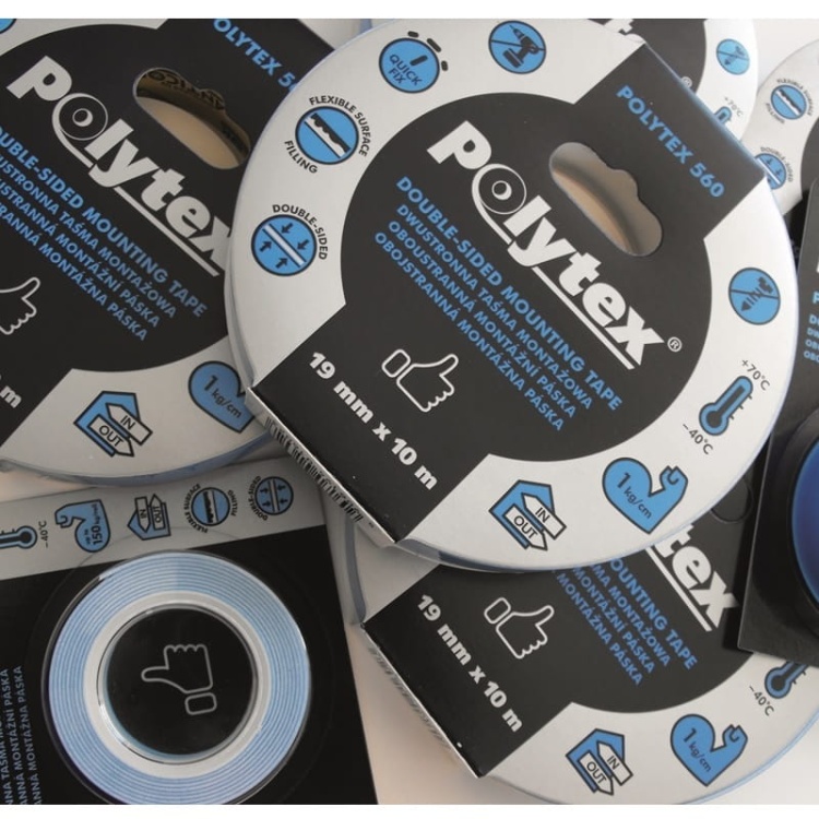 Taśma dwustronna piankowa biała o szerokości 19mm i długości 5m Anticor aranżacja.jpg