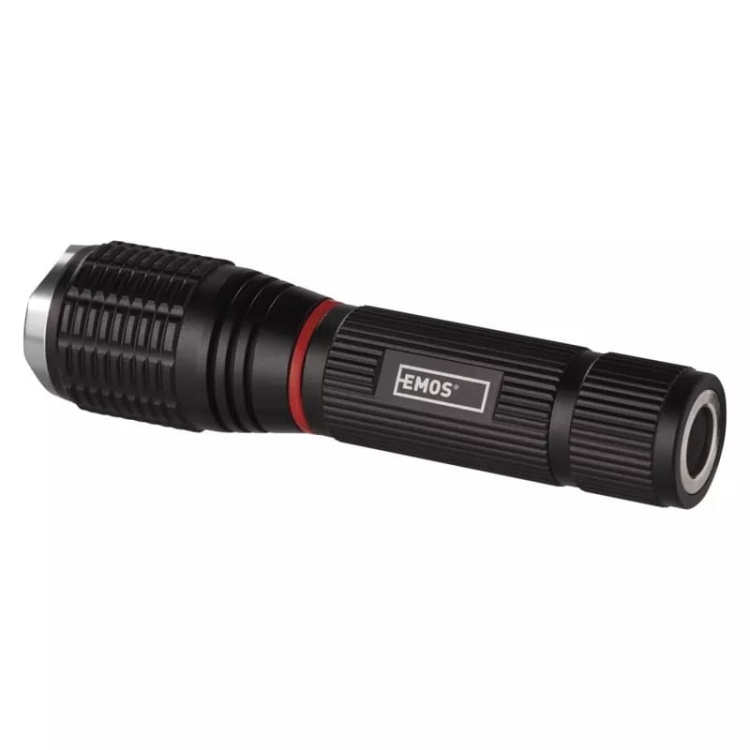 Latarka P3111 LED 5W + 3W COB 230 lm 3x AAA z zoomem EMOS bok