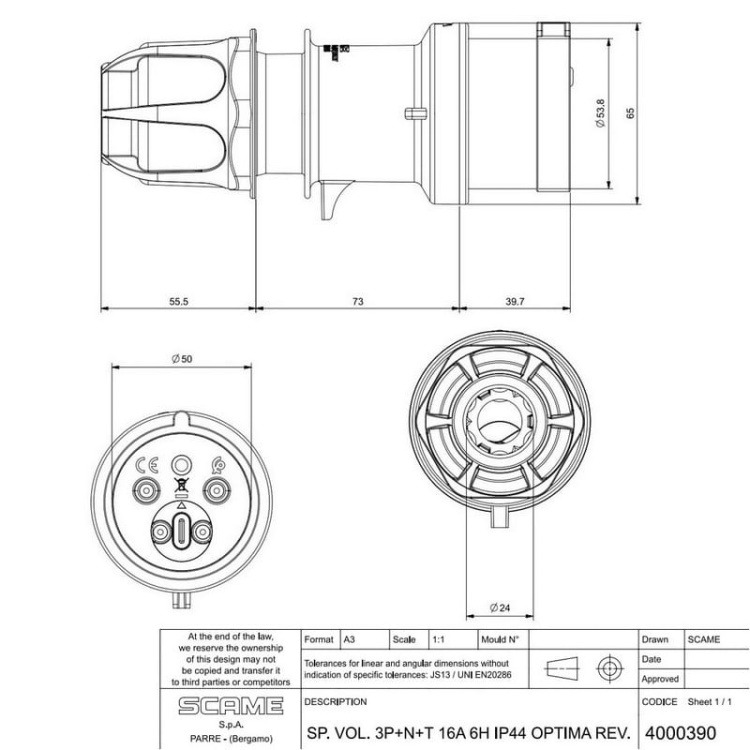 Wtyczka siłowa ze zmianą faz przenośna 16A IP44 5P SCAME wymiary.jpg