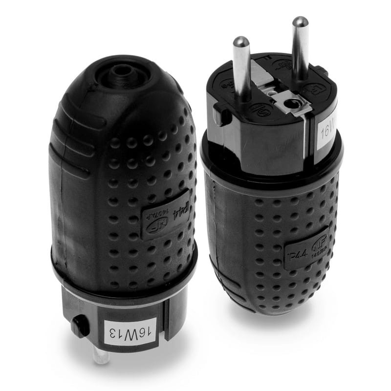 Wtyczka gumowa przenośna 2P+E 230V IP44 Plastrol zestawienie