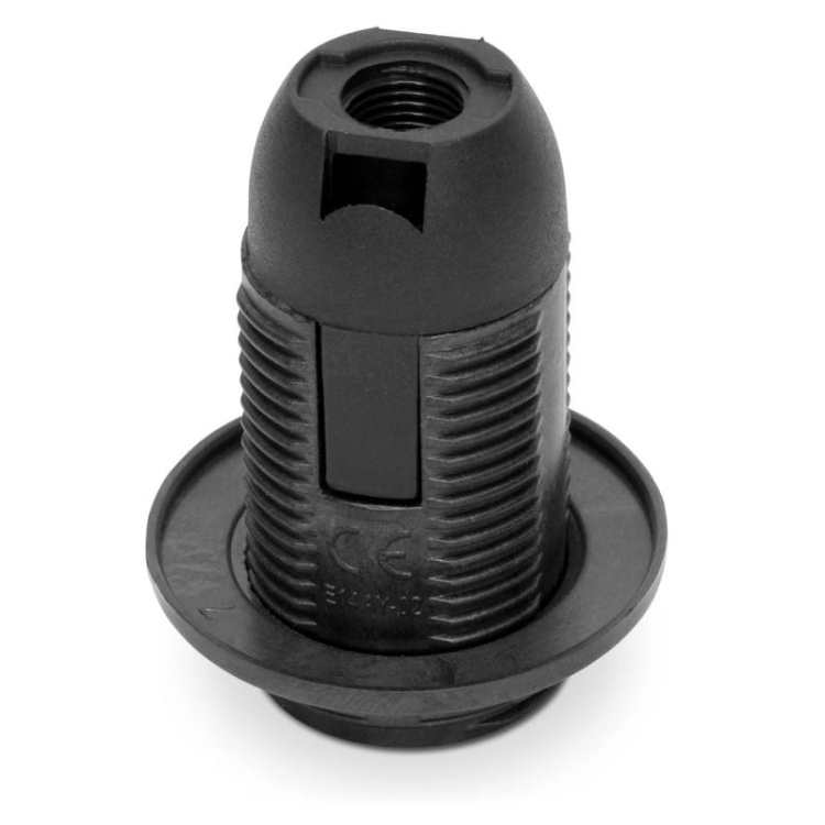 Oprawka plastikowa E14 z kołnierzem OE-14K czarna PLASTROL.jpg