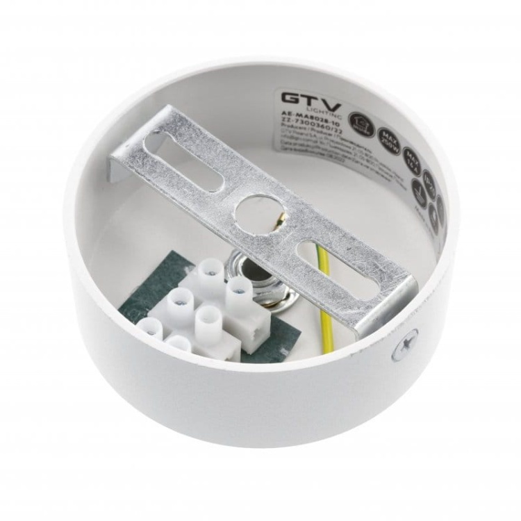 Maskownica do opraw sufitowych ze złączką zaciskową i kablem biała AE-MA8028-10 GTV wnętrze.jpg