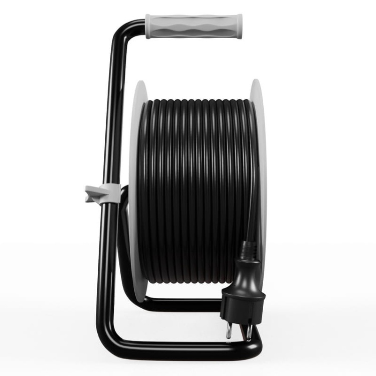 Przedłużacz bębnowy CRAFT LINE 4 gniazda 2p+Z H05VV-F długość 30m czarny KEL bok.jpg