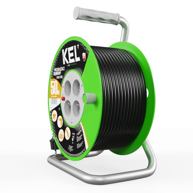 Przedłużacz bębnowy STANDARD LINE 4 gniazda 2p+Z H05VV-F długość 50m czarny KEL.jpg