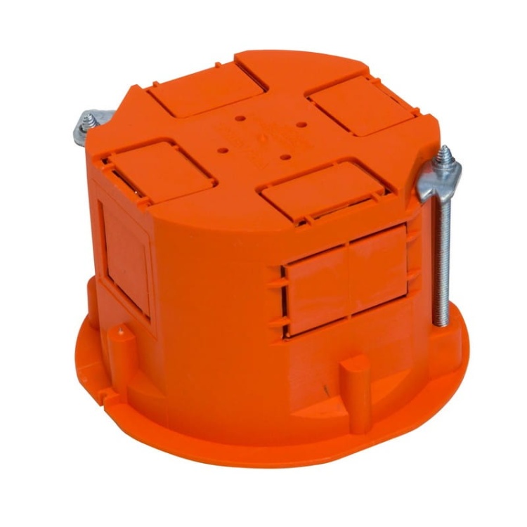 Puszka końcowa jednokrotna 60x40mm podtynkowa do płyt gipsowych pomarańczowa PLASTROL tył.jpg