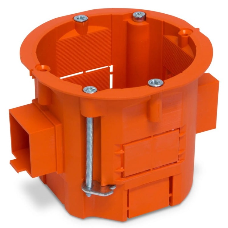 Puszka szeregowa jednokrotna 60x60mm podtynkowa do płyt gipsowych pomarańczowa PLASTROL.jpg