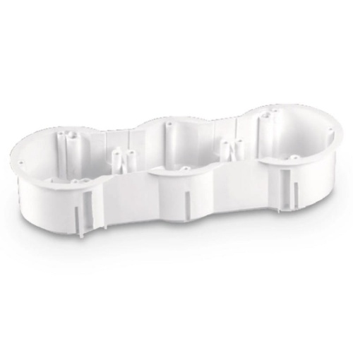 Puszka końcowa potrójna 63x45 podtynkowa rozstaw 71mm biała PLASTROL.jpg