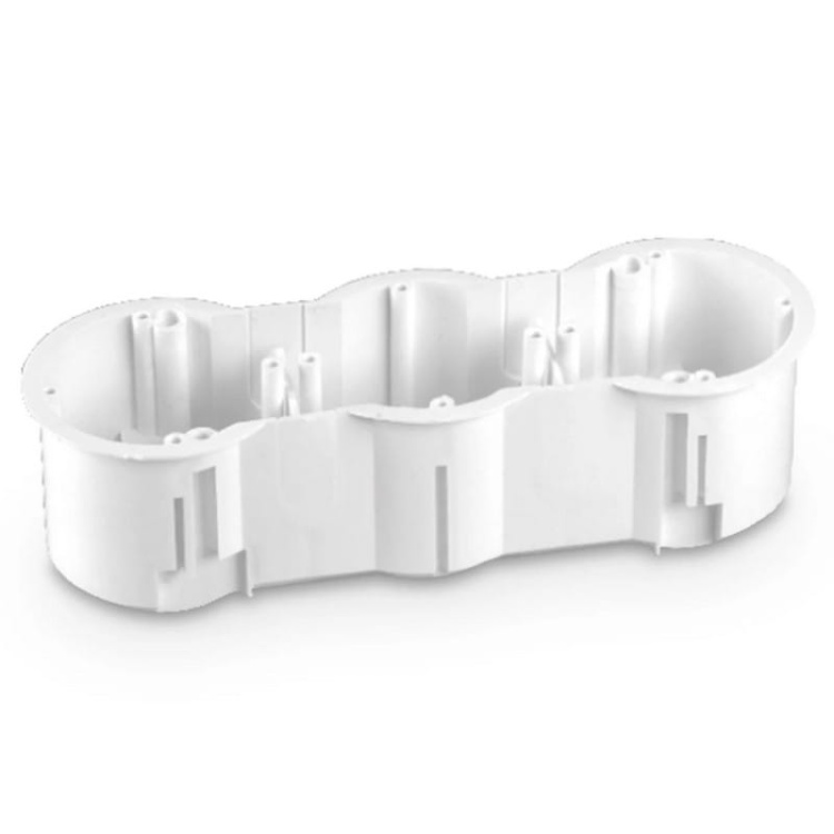 Puszka końcowa potrójna 63x60 podtynkowa rozstaw 71mm biała PLASTROL.jpg