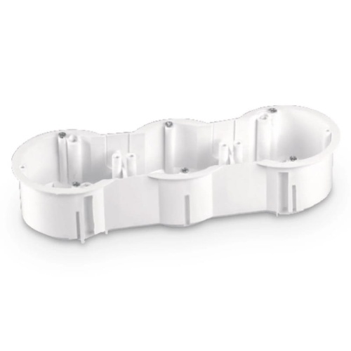Puszka końcowa potrójna 63x45 podtynkowa z wkrętami rozstaw 71mm biała PLASTROL.jpg