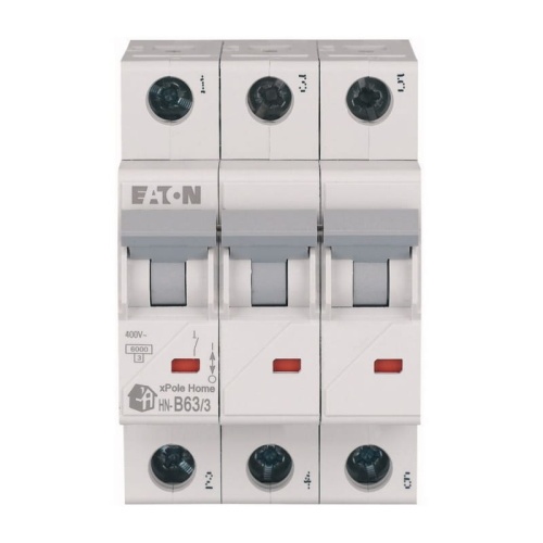 Wyłącznik z zabezpieczeniem nadmiarowo-prądowym 3P B63A EATON przód.jpg