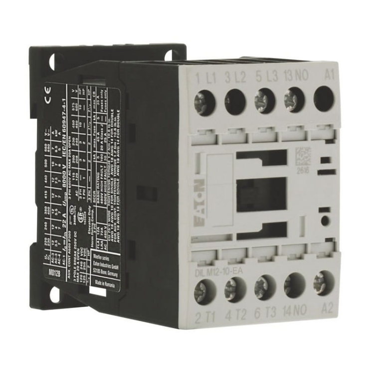 Stycznik mocy DILM12-10-EA 12A 230VAC EATON bok.jpg