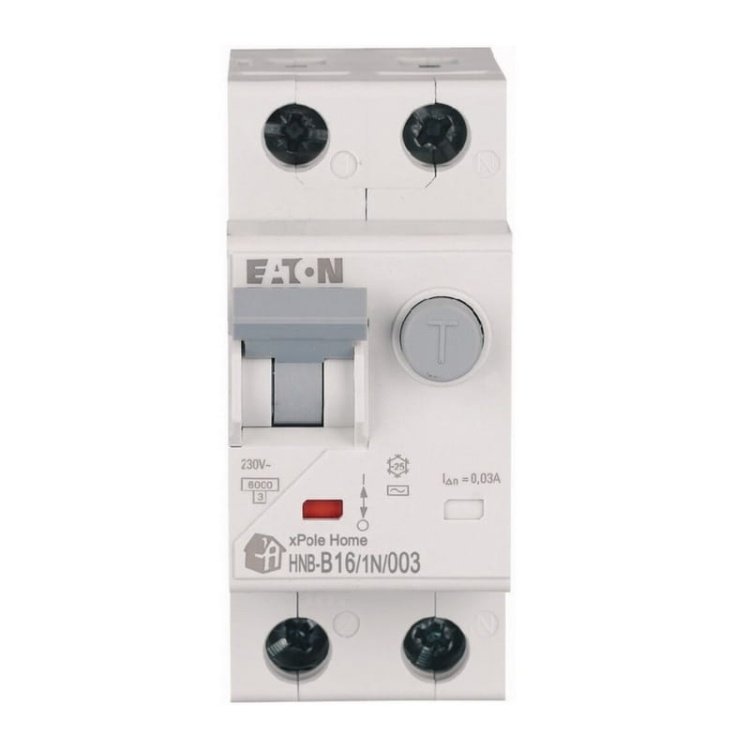 Wyłącznik różnicowoprądowy z członem nadprądowym HNB-B16-1N EATON przód.jpg