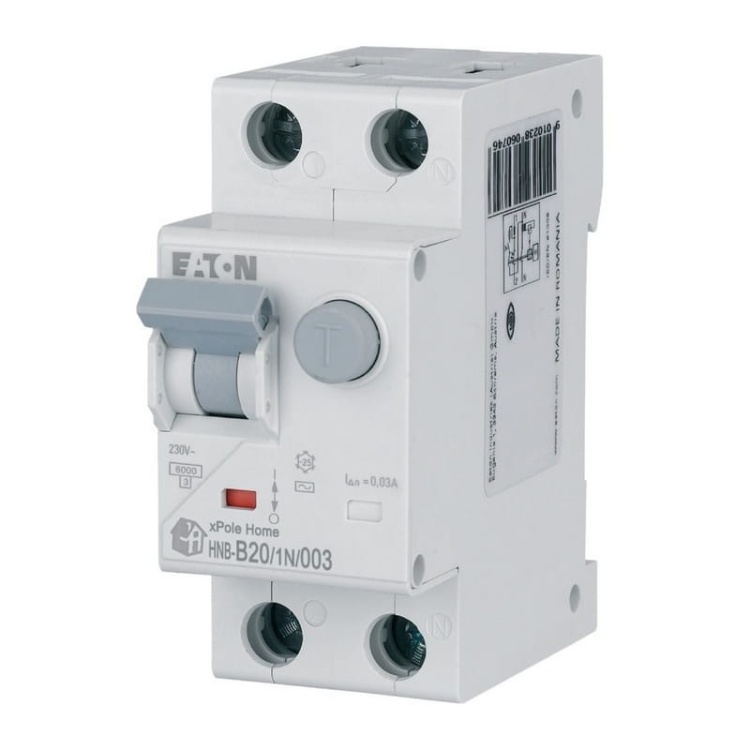 Wyłącznik różnicowoprądowy z członem nadprądowym HNB-B20-1N EATON bok.jpg