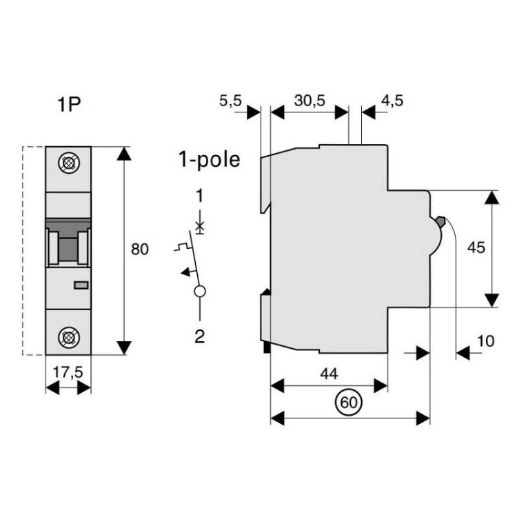 Rozłącznik modułowy 1P 25A IP40 EATON wymiary.jpg