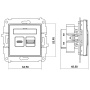 Mechanizm ładowarki USB A+C podwójnej 20W Mini Karlik wymiary