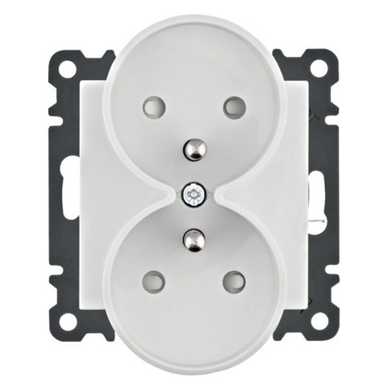 Mechanizm gniazda podwójnego z uziemieniem 2x(2P+Z) biały WL1340 Lumina HAGER