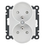 Mechanizm gniazda podwójnego z uziemieniem 2x(2P+Z) biały WL1340 Lumina HAGER