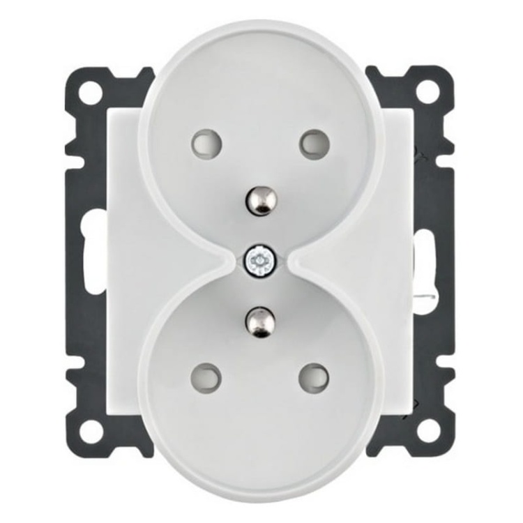 Mechanizm gniazda podwójnego z uziemieniem 2x(2P+Z) biały WL1340 Lumina HAGER