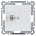 Mechanizm gniazda antenowego pojedynczego typu F (SAT) WL3250 biały Lumina HAGER