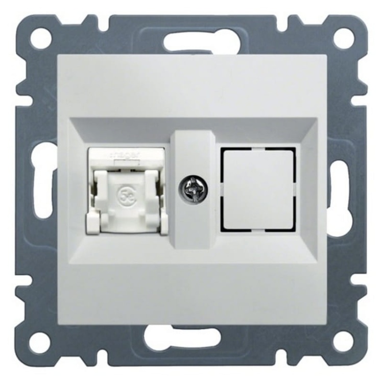 Mechanizm gniazda komputerowego pojedynczego 1XRJ45 KAT.5E biały WL2110 Lumina HAGER