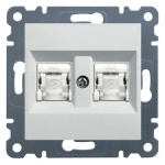 Mechanizm gniazda komputerowego podwójne 2XRJ45 KAT.5E biały WL2120 Lumina HAGER