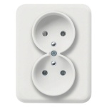 Mechanizm gniazda podwójnego indywidualne z uziemieniem 2x(2P+Z) biały WL1220 Lumina HAGER