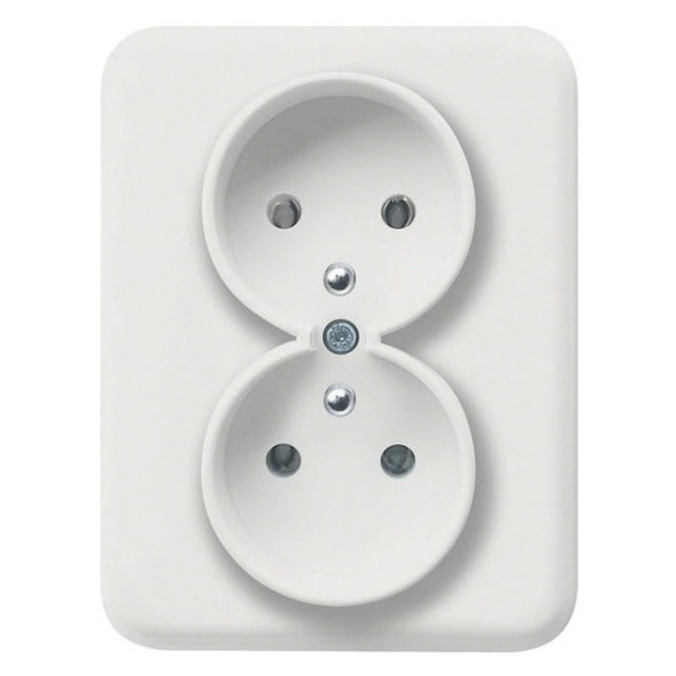 Mechanizm gniazda podwójnego indywidualne z uziemieniem 2x(2P+Z) biały WL1220 Lumina HAGER