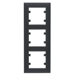 Ramka potrójna pionowa Lumina Intense WL5633 czarny mat HAGER