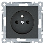 Mechanizm gniazda pojedynczego z uziemieniem 2P+Z czarny mat WL0123 Lumina HAGER