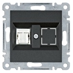 Mechanizm gniazda komputerowego pojedynczego 1XRJ45 KAT.5E czarny mat WL2113 Lumina HAGER