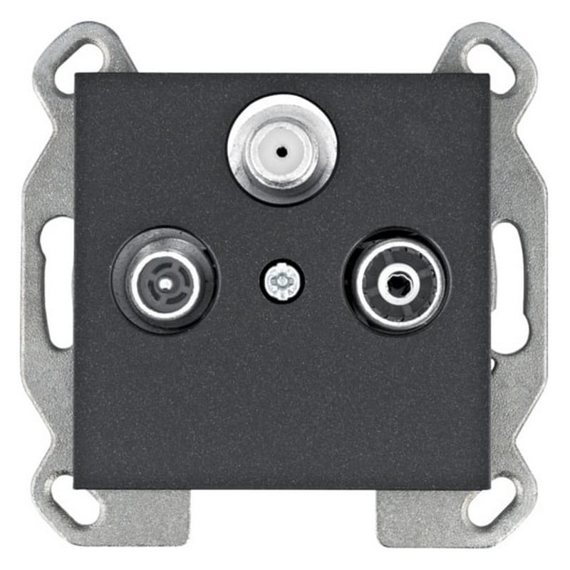 Mechanizm gniazda abonenckiego RTV-SAT końcowego czarny mat WL3113 Lumina HAGER