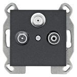 Mechanizm gniazda abonenckiego RTV-SAT końcowego czarny mat WL3113 Lumina HAGER