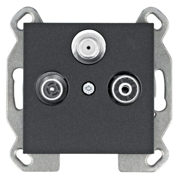 Mechanizm gniazda abonenckiego RTV-SAT końcowego czarny mat WL3113 Lumina HAGER