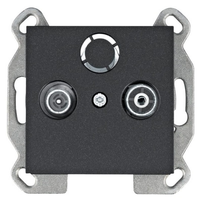 Mechanizm gniazda abonenckiego RTV końcowego czarny mat WL3013 Lumina HAGER