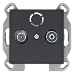 Mechanizm gniazda abonenckiego RTV końcowego czarny mat WL3013 Lumina HAGER
