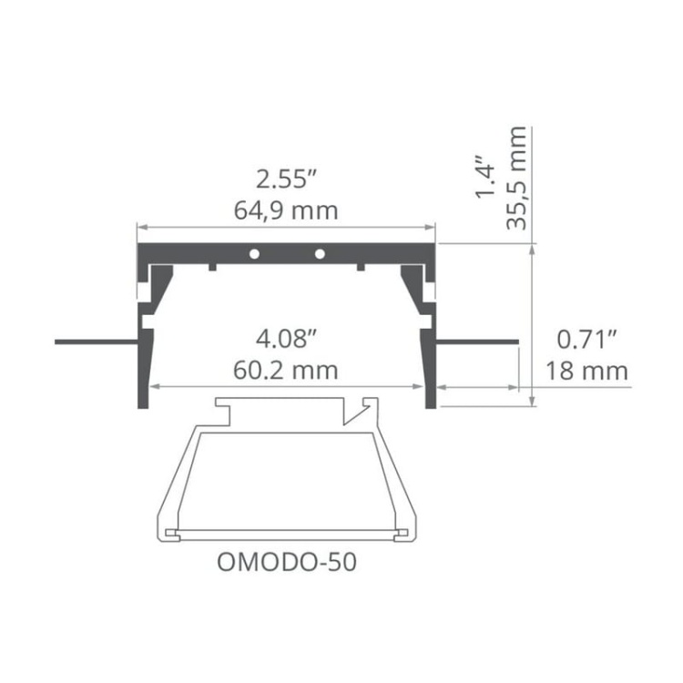 Profil RAM-TEK srebrny nieanodowany bez przesłony KLUŚ wymiary.jpg