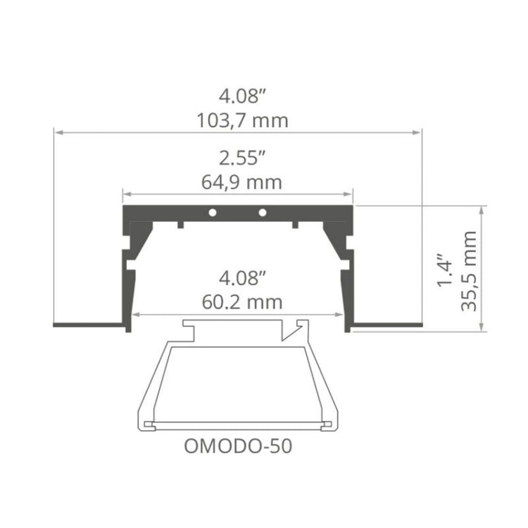Profil RAM-KOZE-50 srebrny nieanodowany bez przesłony KLUŚ wymiary.jpg