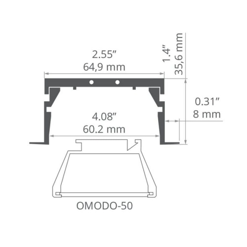 Profil RAM-KOL-50 srebrny anodowany, bez przesłony KLUŚ wymiary.jpg