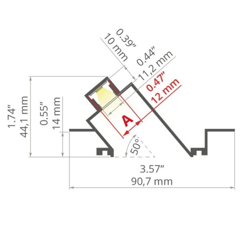 Profil LED POKET biały, bez przesłony KLUŚ wymiary.jpg