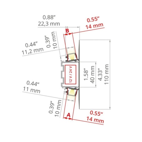Profil LED PLAKIN-DUO biały bez przesłony KLUŚ wymiary.jpg